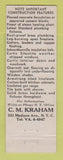 Matchbook Cover - Gatke Homes CM Kraham New York City