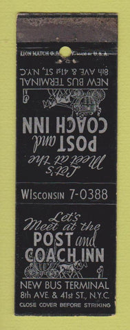 Matchbook Cover - Post and Coach Inn New York City WEAR