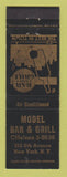 Matchbook Cover - Model Bar Grill New York City