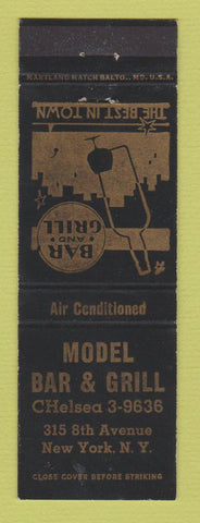 Matchbook Cover - Model Bar Grill New York City