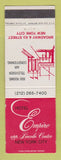 Matchbook Cover - Hotel Empire New York City