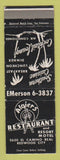 Matchbook Cover - Algiers Restaurant Redwood City CA motel