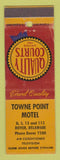 Matchbook Cover - Towne Point Motel Dover DE Quality Courts WEAR