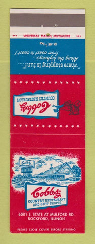 Matchbook Cover - Cobbs' Restaurant Rockford IL WEAR