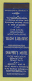 Matchbook Cover - Shaffer's Motel Port Trevorton PA