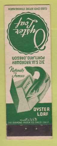 Matchbook Cover - Oyster Loaf Restaurant Portland OR