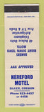 Matchbook Cover - Hereford Motel Baker OR
