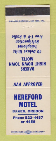 Matchbook Cover - Hereford Motel Baker OR