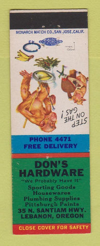 Matchbook Cover - Don's Hardware Lebanon OR
