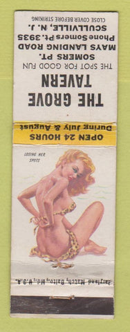 Matchbook Cover - Grove Tavern Scullville NJ pinup WEAR