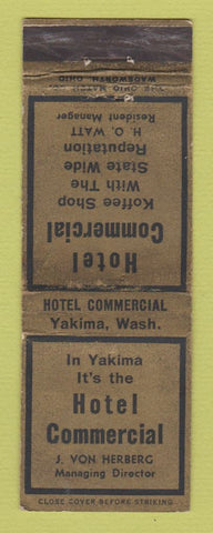 Matchbook Cover - Hotel Commercial Yakima WA WEAR
