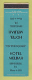 Matchbook Cover - Hotel Melrah Orwigsburg PA