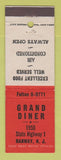 Matchbook Cover - Grand Diner Rahway NJ