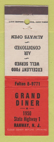 Matchbook Cover - Grand Diner Rahway NJ