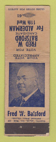 Matchbook Cover - Fred Batsford Alderman Election WEAR