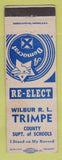 Matchbook Cover - Wilbur Trimpe County Superintendent of Schools Election