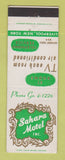 Matchbook Cover - Sahara Motel Liverpool NY