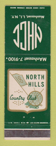 Matchbook Cover - North Hills Country Club Manhasset LI NY