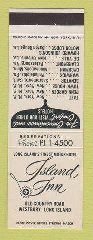 Matchbook Cover - Island Inn Westbury LI NY