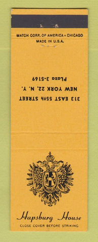 Matchbook Cover - Hapsburg House New York City