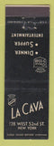 Matchbook Cover - La Cava New York City