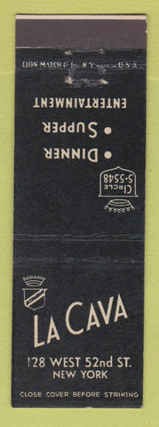 Matchbook Cover - La Cava New York City