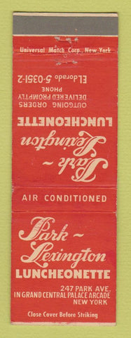Matchbook Cover - Park Lexington Luncheonette New York CIty