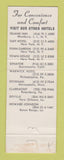 Matchbook Cover - South Pacific Port Hotel Taft New York City