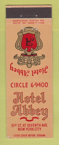Matchbook Cover - Hotel Abbey New York City