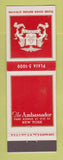 Matchbook Cover - Ambassador Hotel New York City