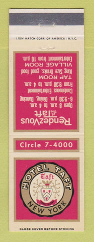 Matchbook Cover - Hotel Taft New York City