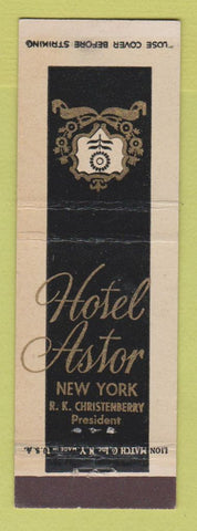 Matchbook Cover - Hotel Astor New York City