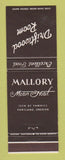 Matchbook Cover - Mallory Motor Hotel Portland OR Driftwood Room