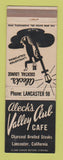 Matchbook Cover - Aleck's Valley Club Cafe Lancaster CA