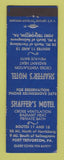 Matchbook Cover - Shaffer's Motel Port Trevorton PA