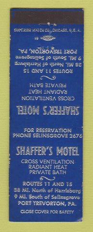 Matchbook Cover - Shaffer's Motel Port Trevorton PA