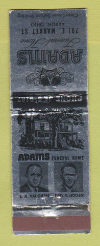Matchbook Cover - Adams Funeral Home Akron OH WEAR