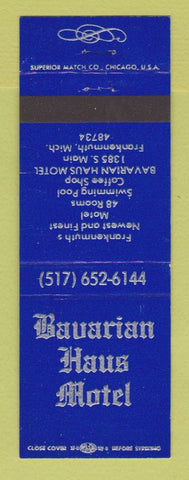Matchbook Cover - Bavarian Haus Motel Frankenmuth MI