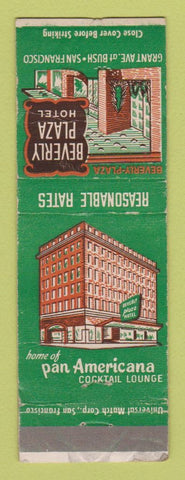 Matchbook Cover - Beverly Plaza Hotel San Francisco CA WORN