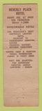 Matchbook Cover - Beverly Plaza Hotel San Francisco CA WORN