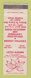 Matchbook Cover - Lotus Garden Indianapolis IN