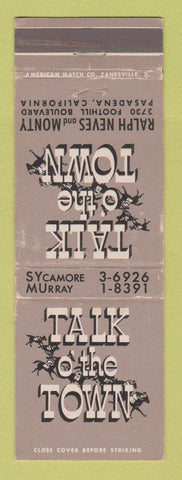 Matchbook Cover - Talk o the Town Pasadena CA WEAR