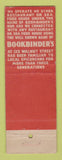 Matchbook Cover - Bookbinder's Restaurant Philadelphia PA WEAR