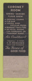 Matchbook Cover - Coronado Hotel Worcester MA WEAR