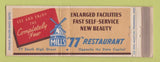 Matchbook Cover - Mills 77 Restaurant  Detroit MI