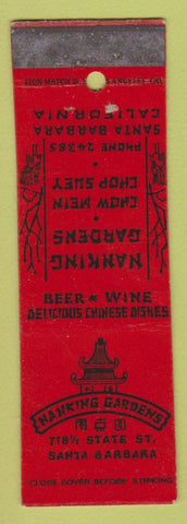 Matchbook Cover - Nanking Gardens Chinese Restaurant Santa Barbara CA