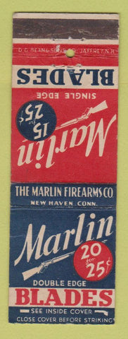 Matchbook Cover - Marlin Razor Blades Firearms Guns New Haven CT