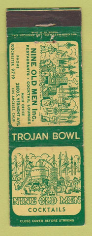Matchbook Cover - Nine Old Men Trojan Bowl Los Angeles CA WEAR