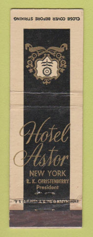 Matchbook Cover - Hotel Astor New York City  WEAR