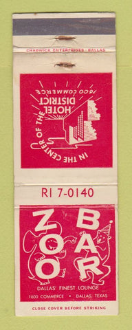 Matchbook Cover - Zoo Bar Dallas TX WEAR